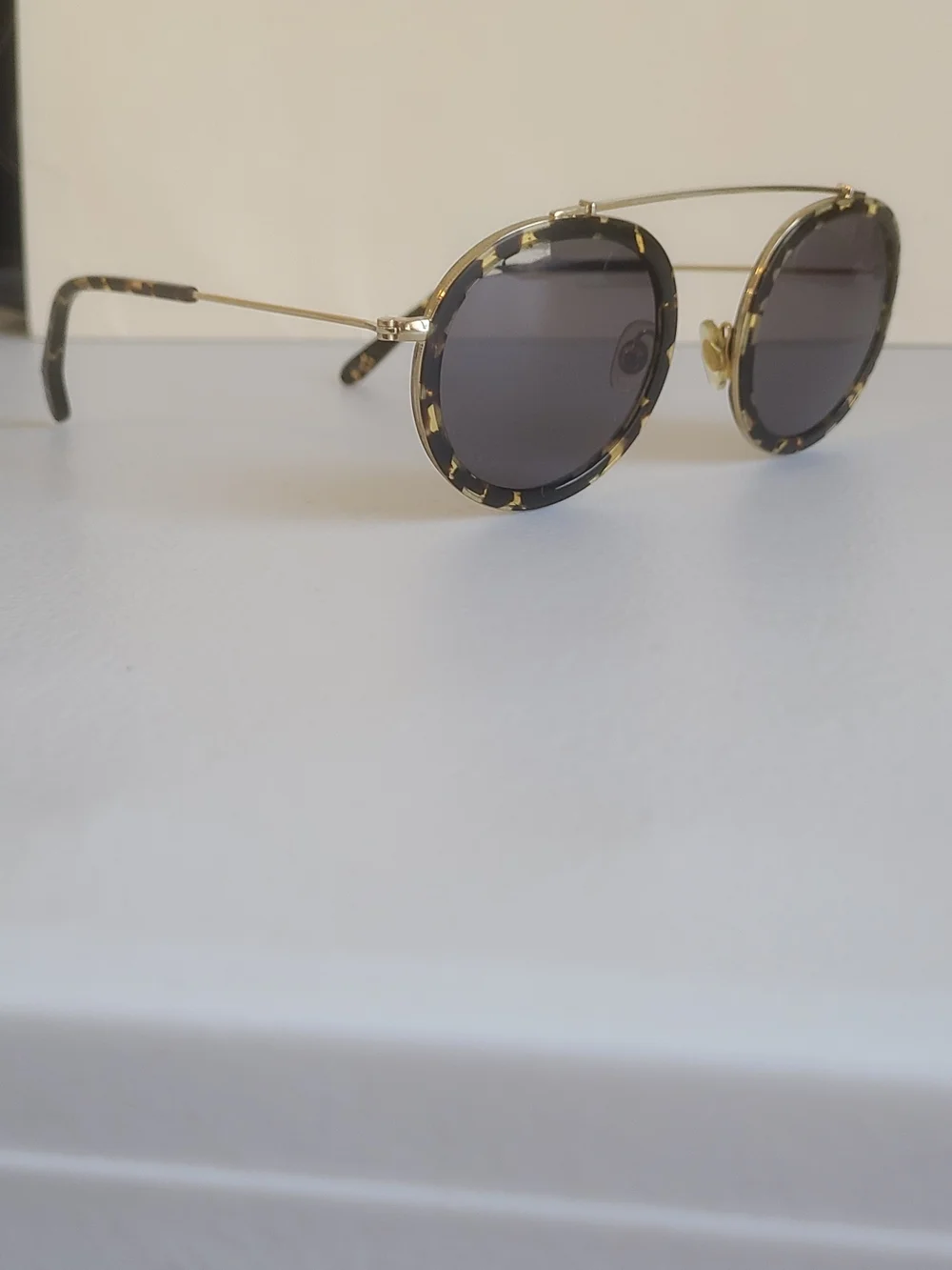KREWE  Couti Round Tortoiseshell and Gold Frame Sunglasses Pre Owend